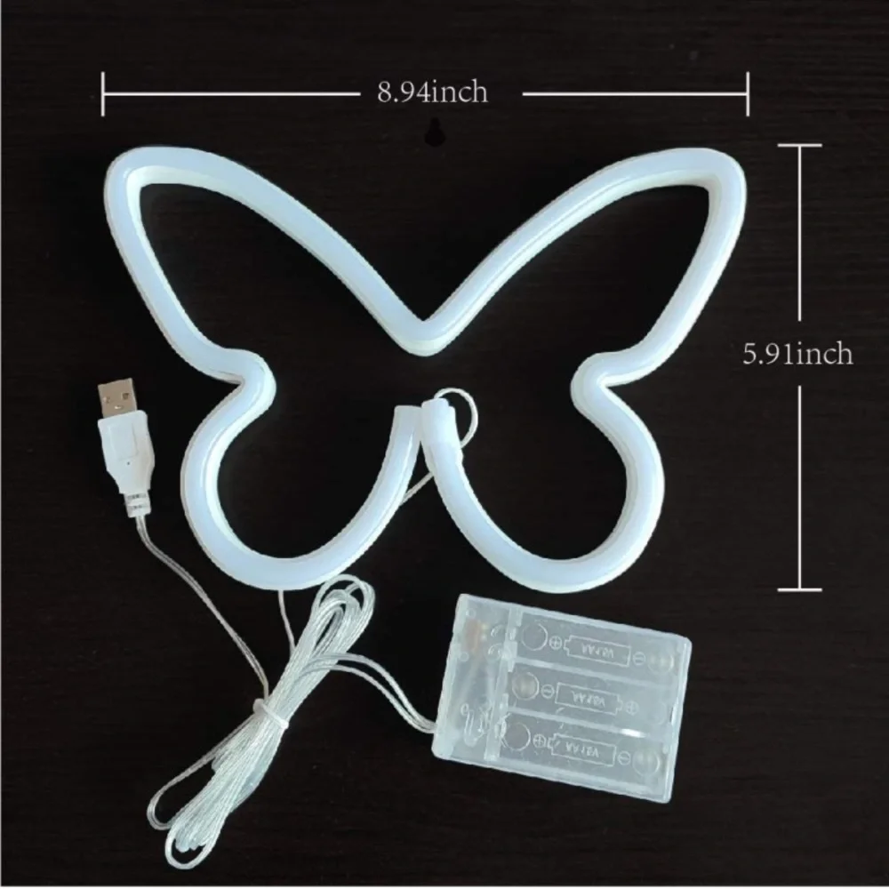 Butterfly pink neon light